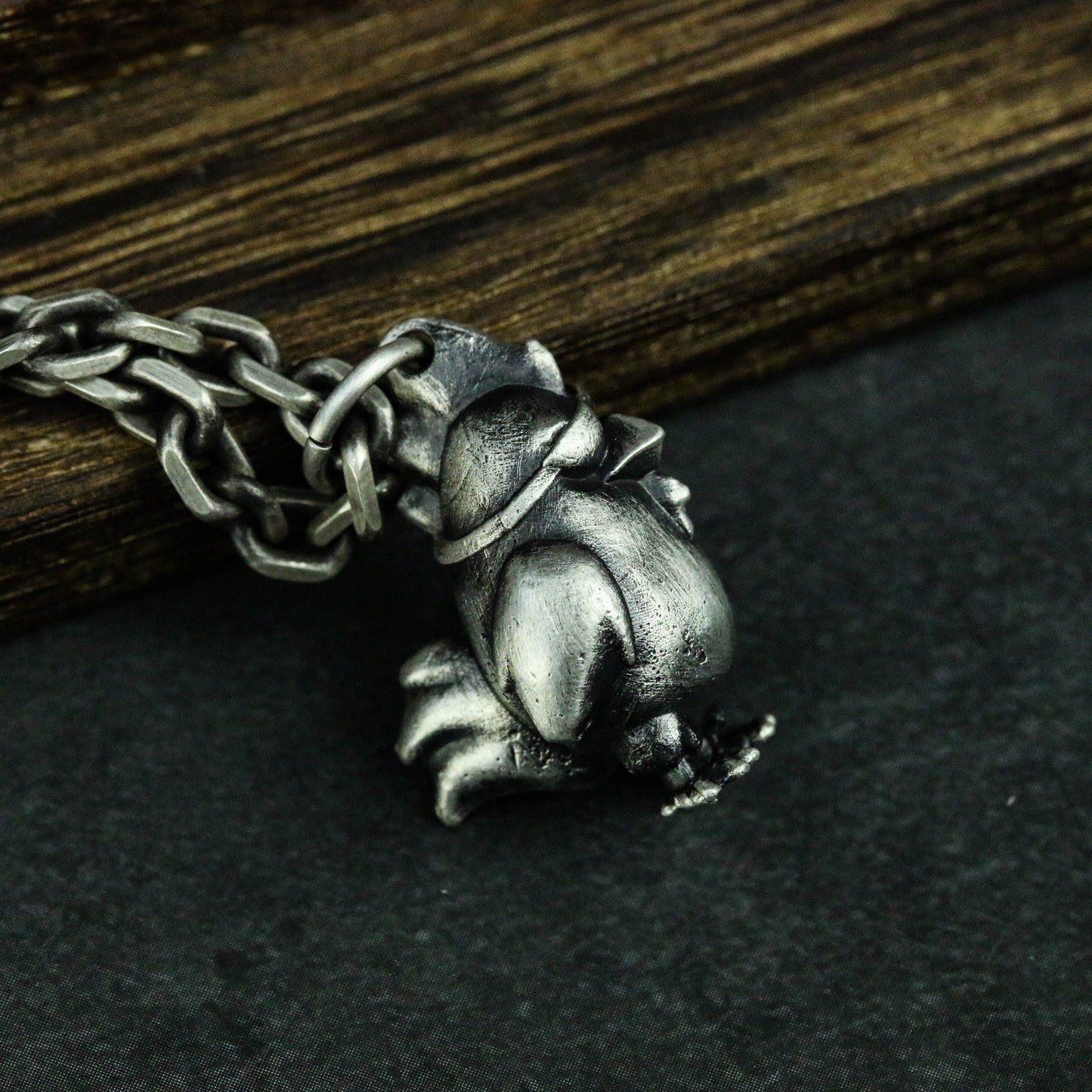 Little Rooster 925 Silver Pendant Necklace, One-Eyed Rogue Chicken Pendant Necklace, Cock Necklace,Silver Men's Accessories-Craftsman made