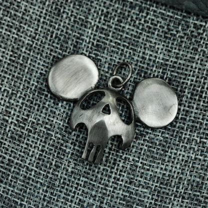 925 Silver Handmade Hip-Hop Style Big Ears Skull Light Luxury Small Necklace/Charm/Pendant