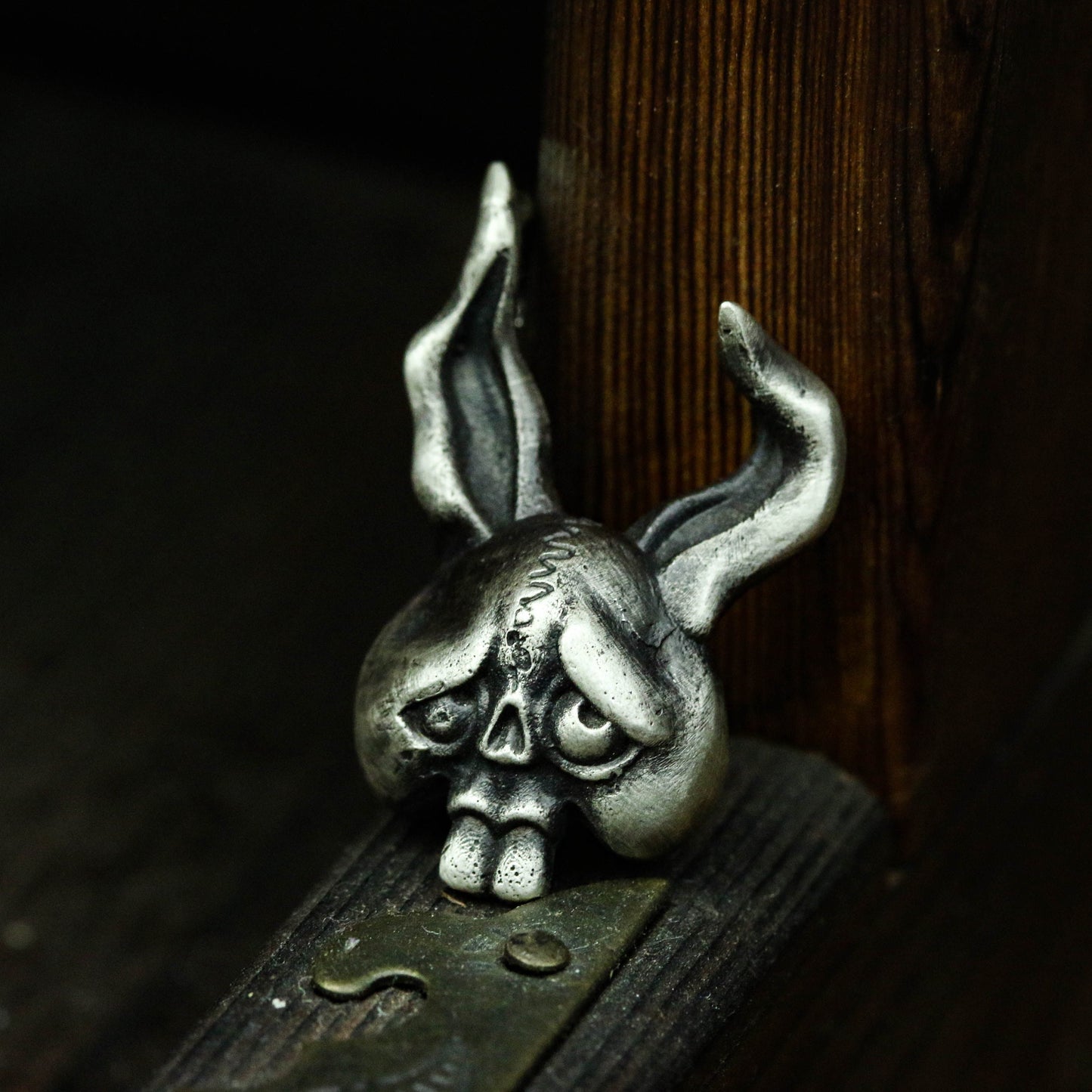 Gothic Skull Rabbit 925 Sterling Silver Pendant Necklace, Personalized Men's Necklace Pendant, Punk Necklace - Craftsman made