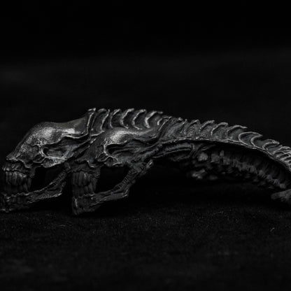 Alien Skull Pendant, 925 silver pendant, Alien bone pendant, Gothic style pendant, Alien Bone Skull Pendant.