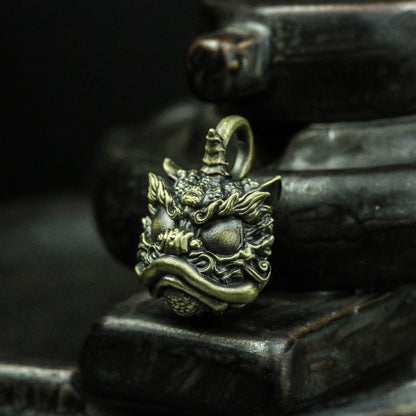 brave troops pendant Pixiu pendant dragon pendant Chinese lion pendant fantasy dragon jewelry craftsman making Buddhist brass jewelry