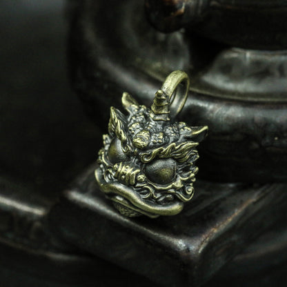 brave troops pendant Pixiu pendant dragon pendant Chinese lion pendant fantasy dragon jewelry craftsman making Buddhist brass jewelry