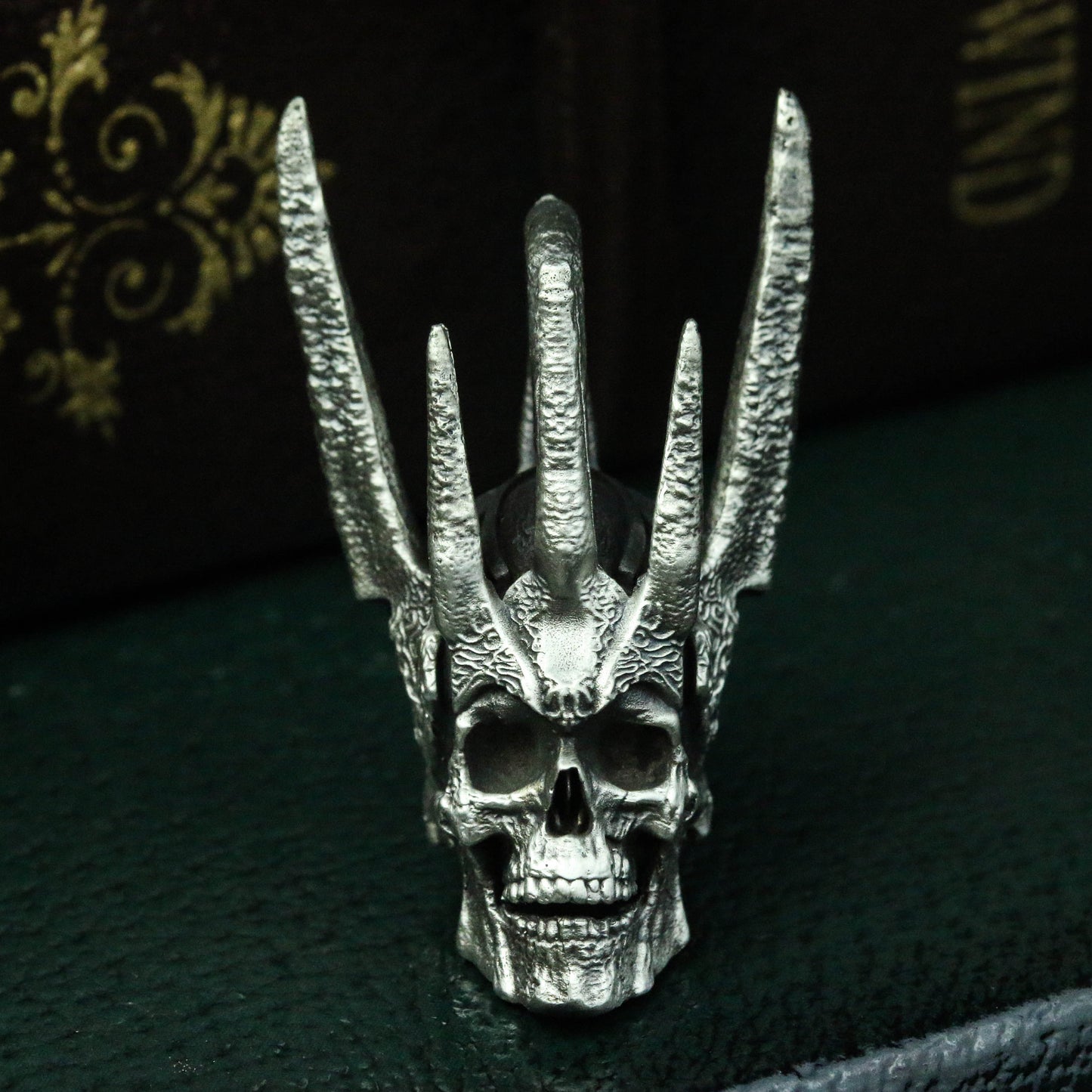 Spiked Skull 925 Silver Pendant Necklace, Crown Skull Necklace, Creative Skull Pendant Necklace, Men's Pendant Necklace -Craftsman made