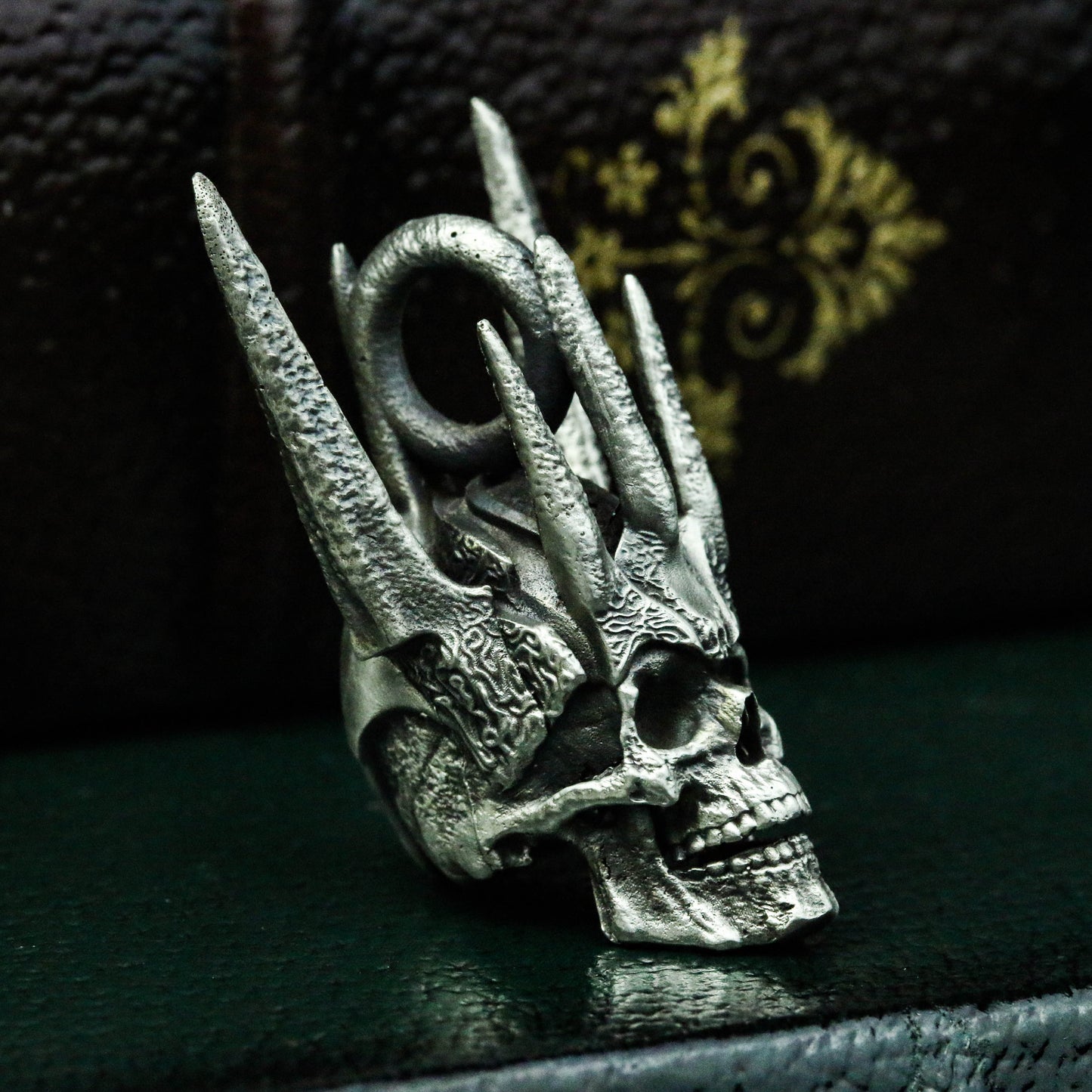 Spiked Skull 925 Silver Pendant Necklace, Crown Skull Necklace, Creative Skull Pendant Necklace, Men's Pendant Necklace -Craftsman made