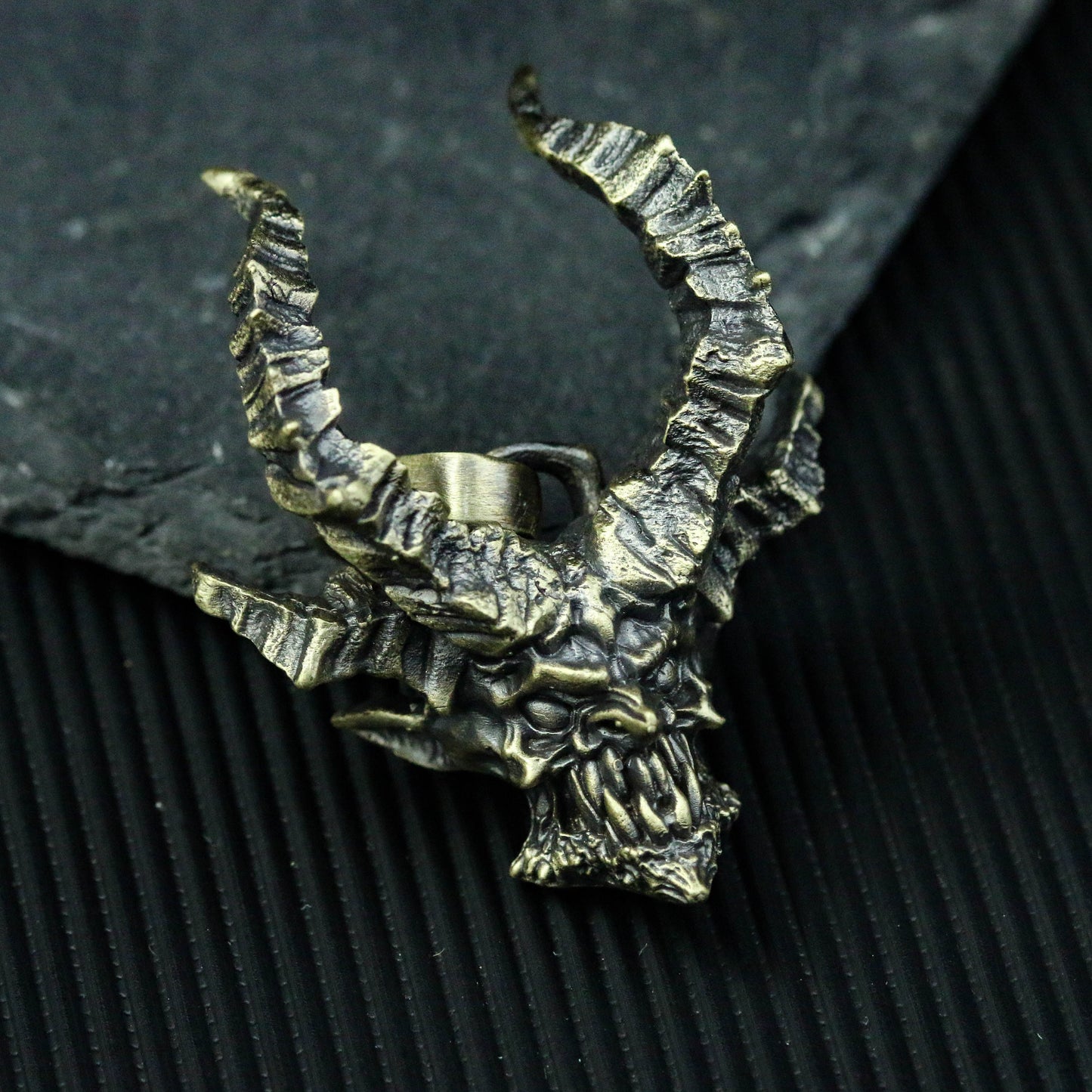 Horned Devil Skull 925 Silver Pendant Necklace, Gothic Men's Accessories Handmade Evil Silver Pendant Necklace-Craftsman Made