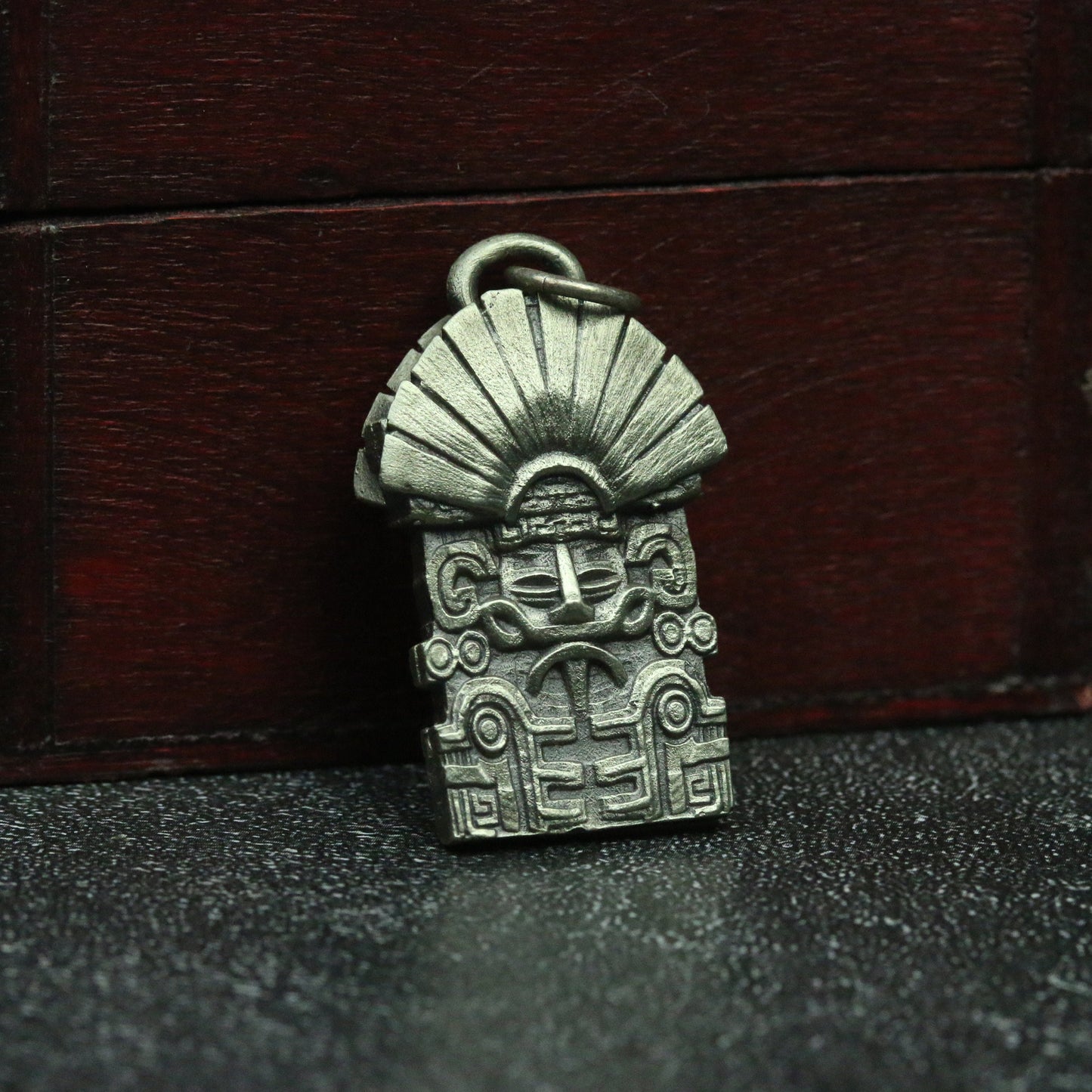 Ancient Indian Tribe Totem 925 Silver/Brass Necklace Pendant, Totem Carving Art Men’s Accessories-Craftsmen made