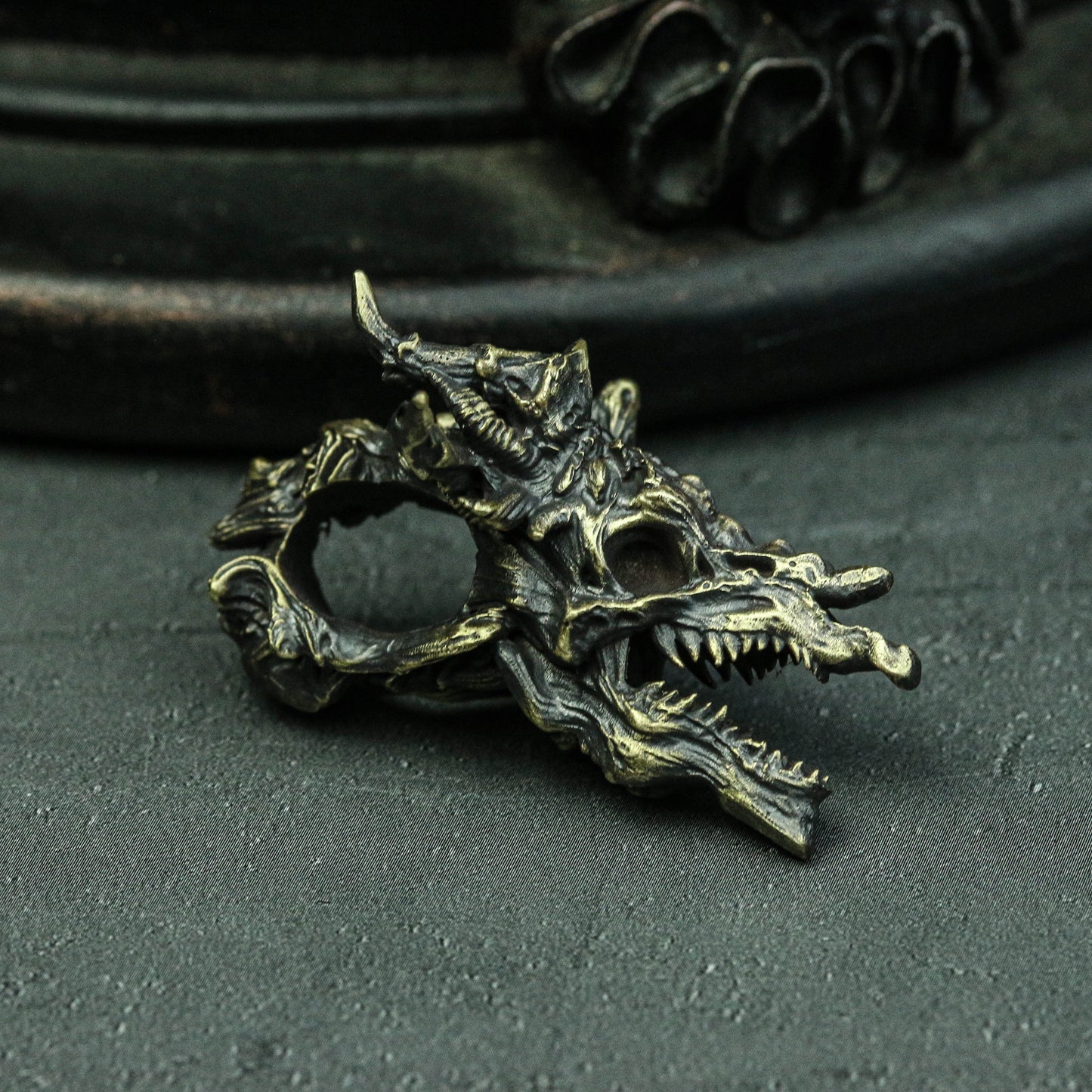 Dragon Skull Pendant,Demon Dragon Pendant,Skull Dragon Dragon King Pendant,Roaring Dragon Pendant,Brass925silver handmade custom jewelry