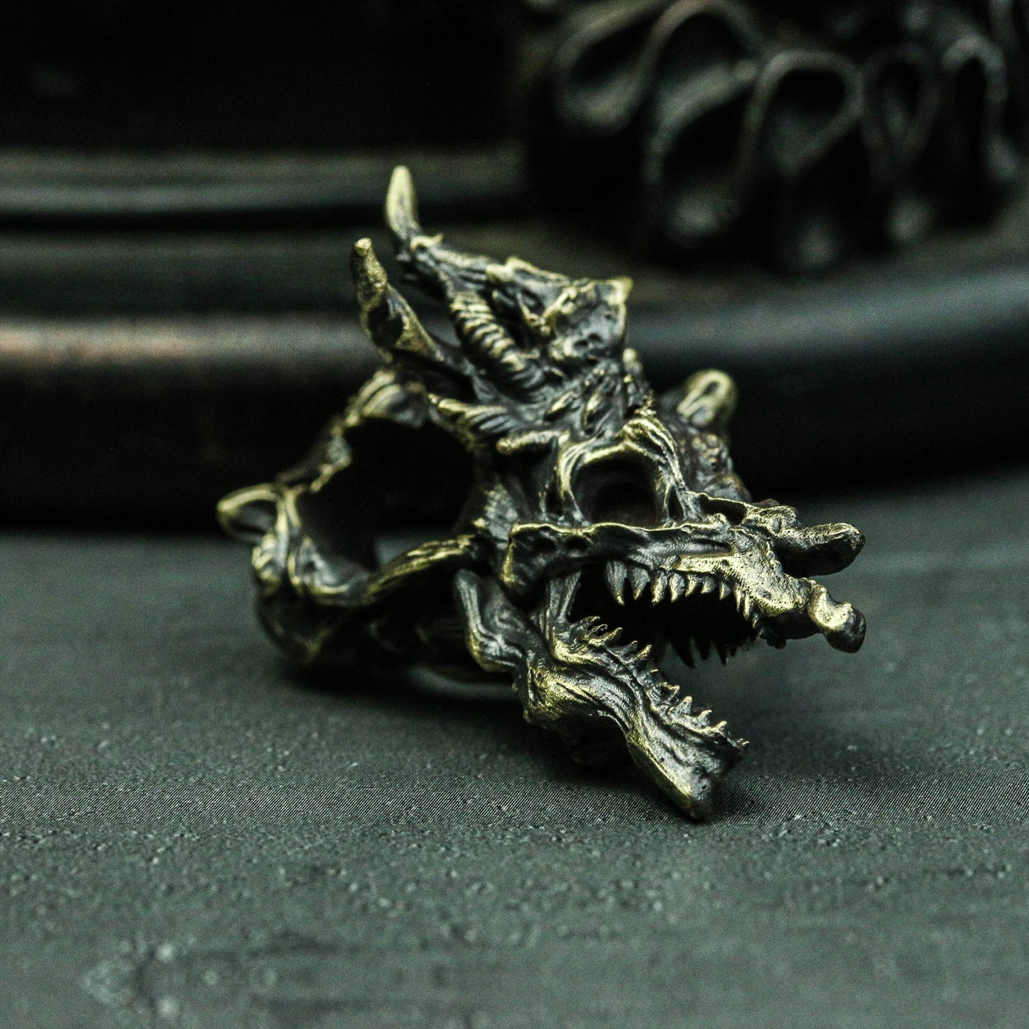 Dragon Skull Pendant,Demon Dragon Pendant,Skull Dragon Dragon King Pendant,Roaring Dragon Pendant,Brass925silver handmade custom jewelry