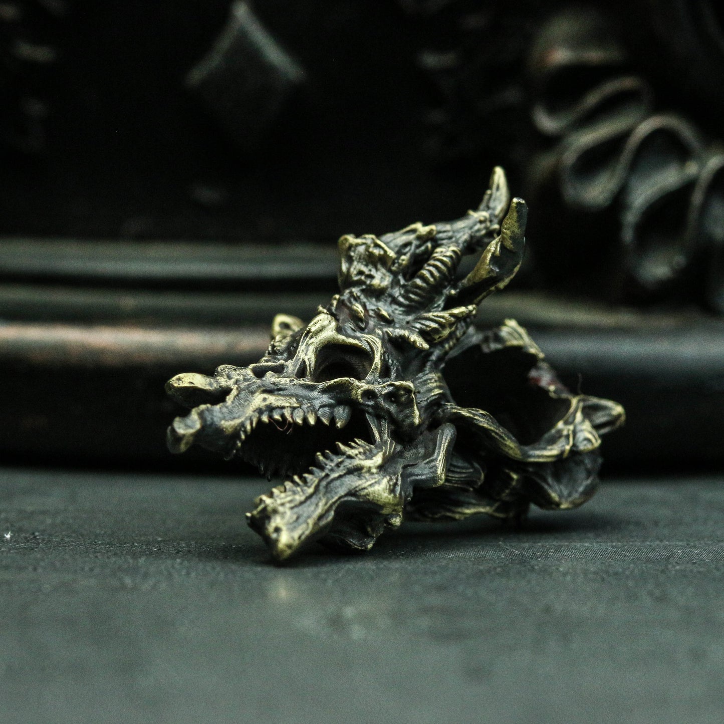 Dragon Skull Pendant,Demon Dragon Pendant,Skull Dragon Dragon King Pendant,Roaring Dragon Pendant,Brass925silver handmade custom jewelry