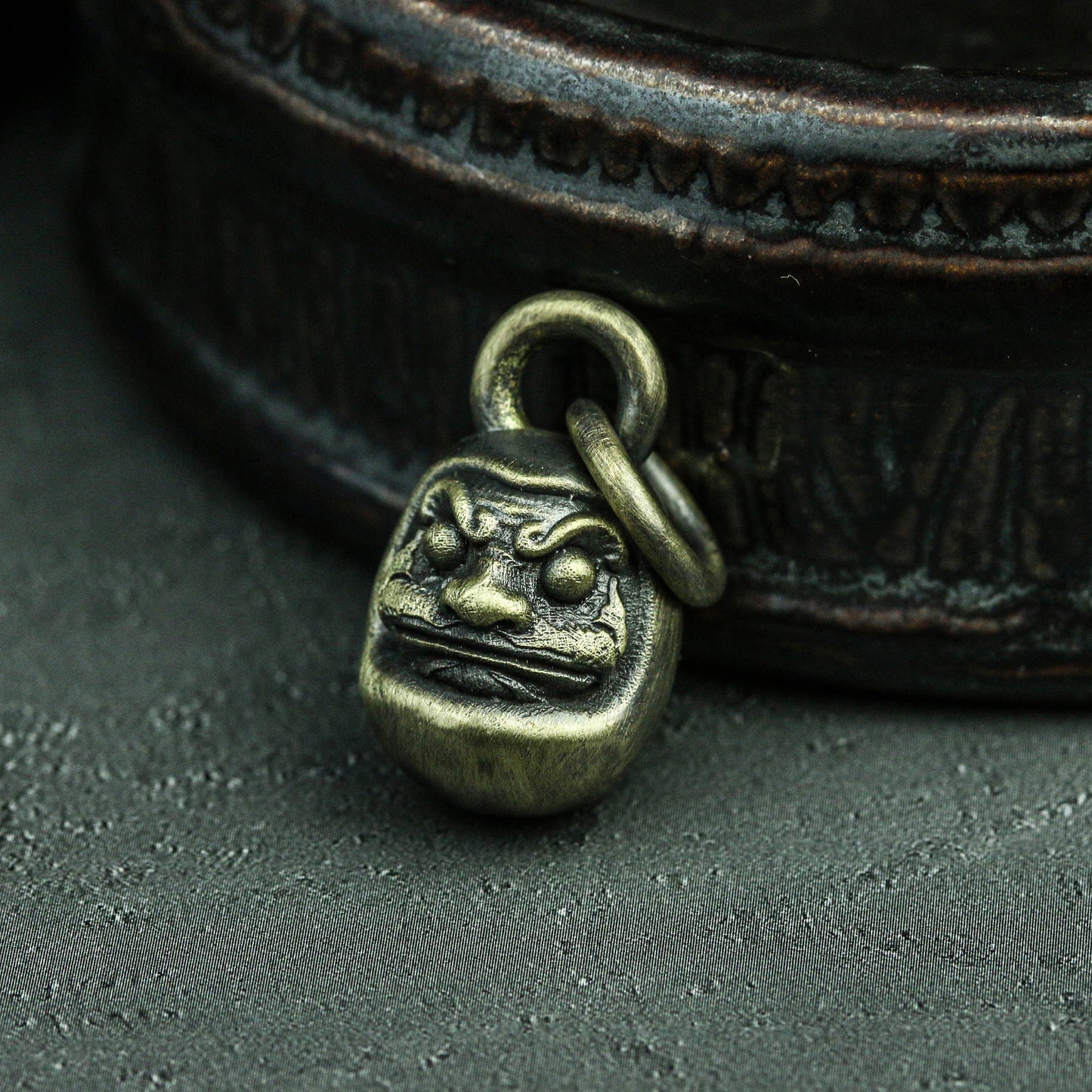 Dharma egg brass pendant tumbler solid handmade jewelry