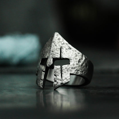 Spartan 925 Silver Ring, Spartan Shield Ring, Greek Warrior, Warrior Helmet, Spartan Warrior Ring, Men Silver Gift-Craftsmen made - SATANHORN