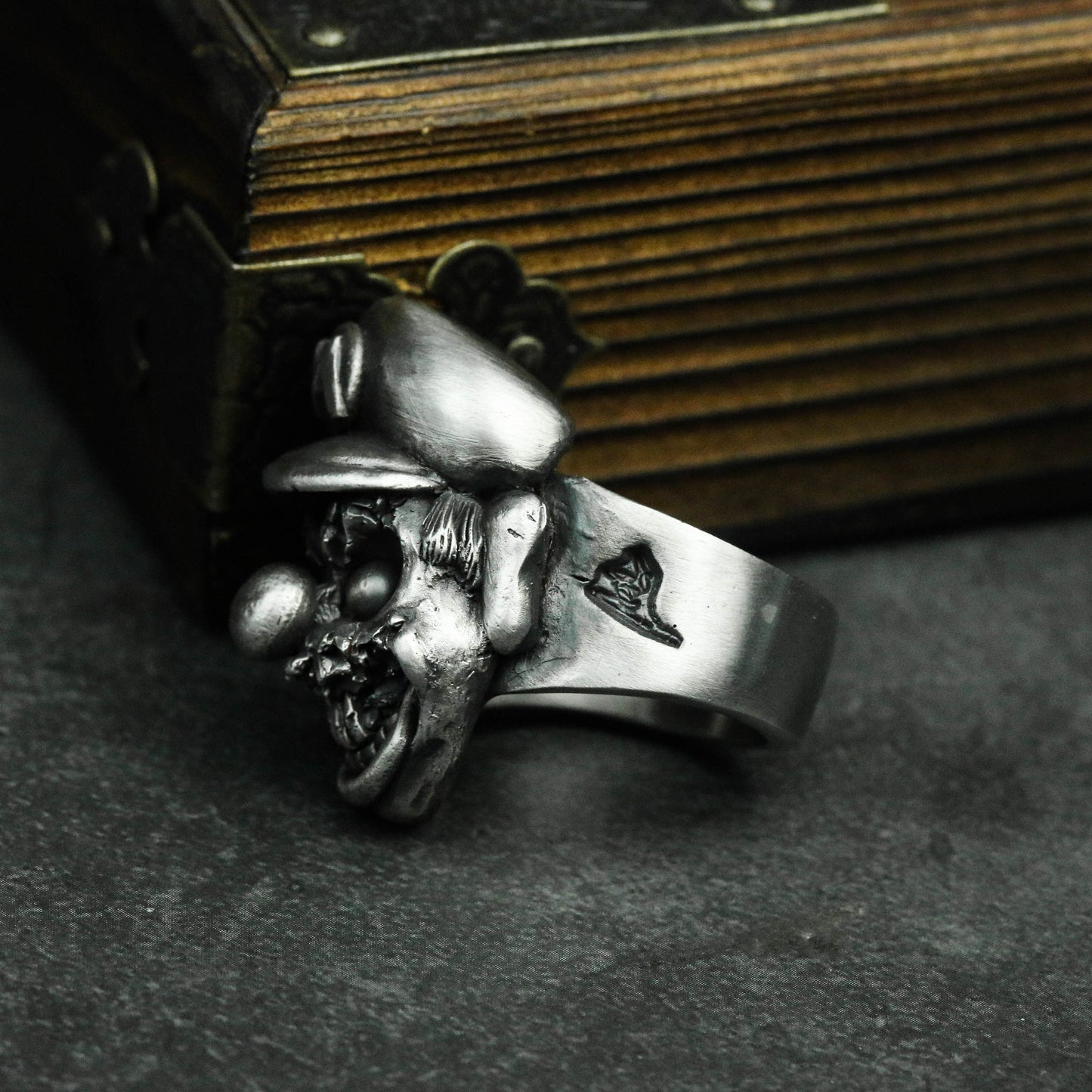 Pixel Game Memory Ring - Handcrafted 925 Silver Brass Collector Piece - SATANHORN