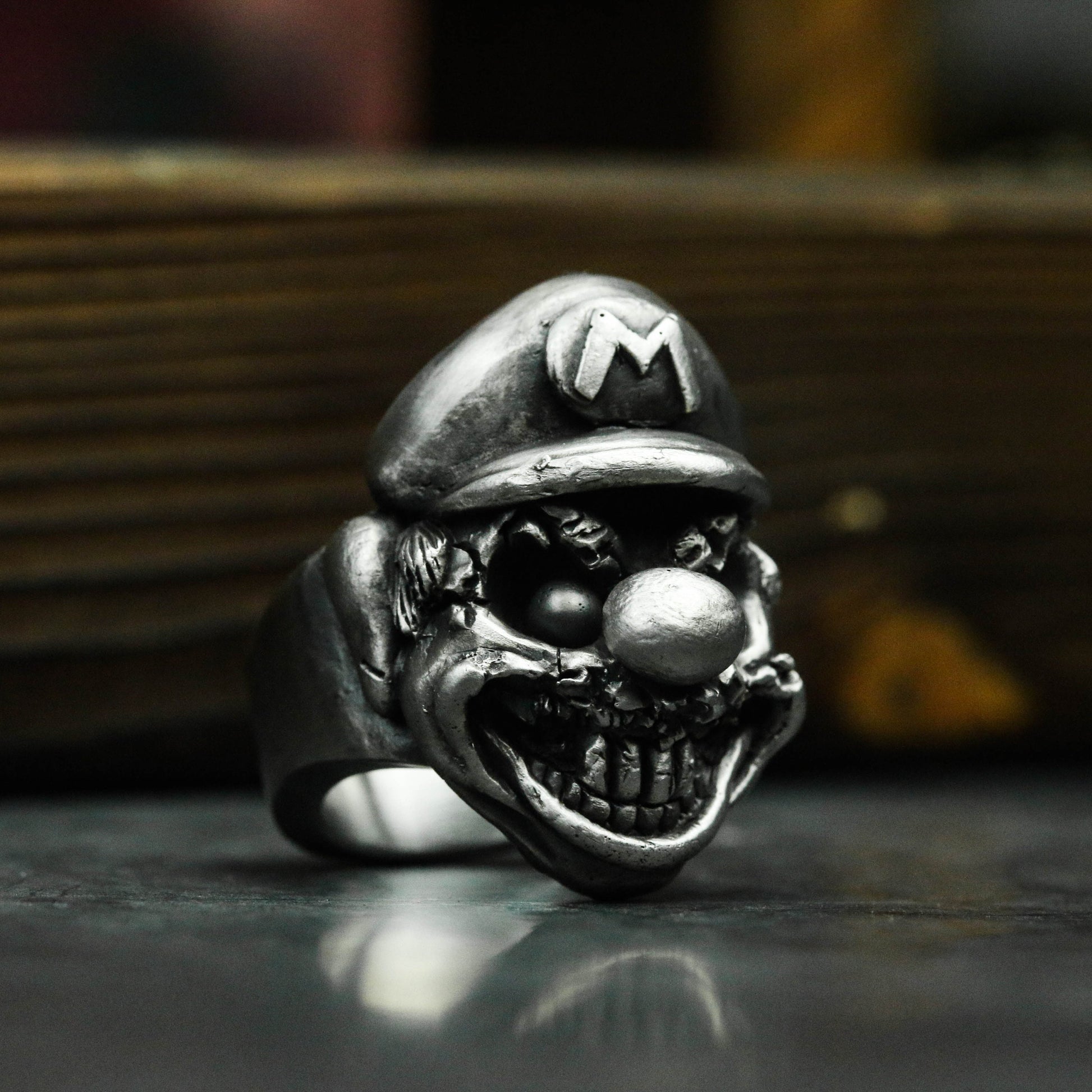 Pixel Game Memory Ring - Handcrafted 925 Silver Brass Collector Piece - SATANHORN