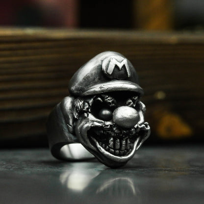 Pixel Game Memory Ring - Handcrafted 925 Silver Brass Collector Piece - SATANHORN