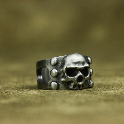 Pirate Skull 925 Silver Ring, Nautical Ring Sailor Jewelry, Punk Gothic Silver Ring-Craftsmen made - SATANHORN