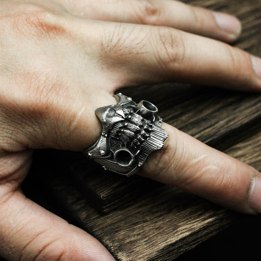 Immortal old Joe 925 silver ring, crazy max boss ring, solid sterling silver brass mask ring-craftsman made - SATANHORN
