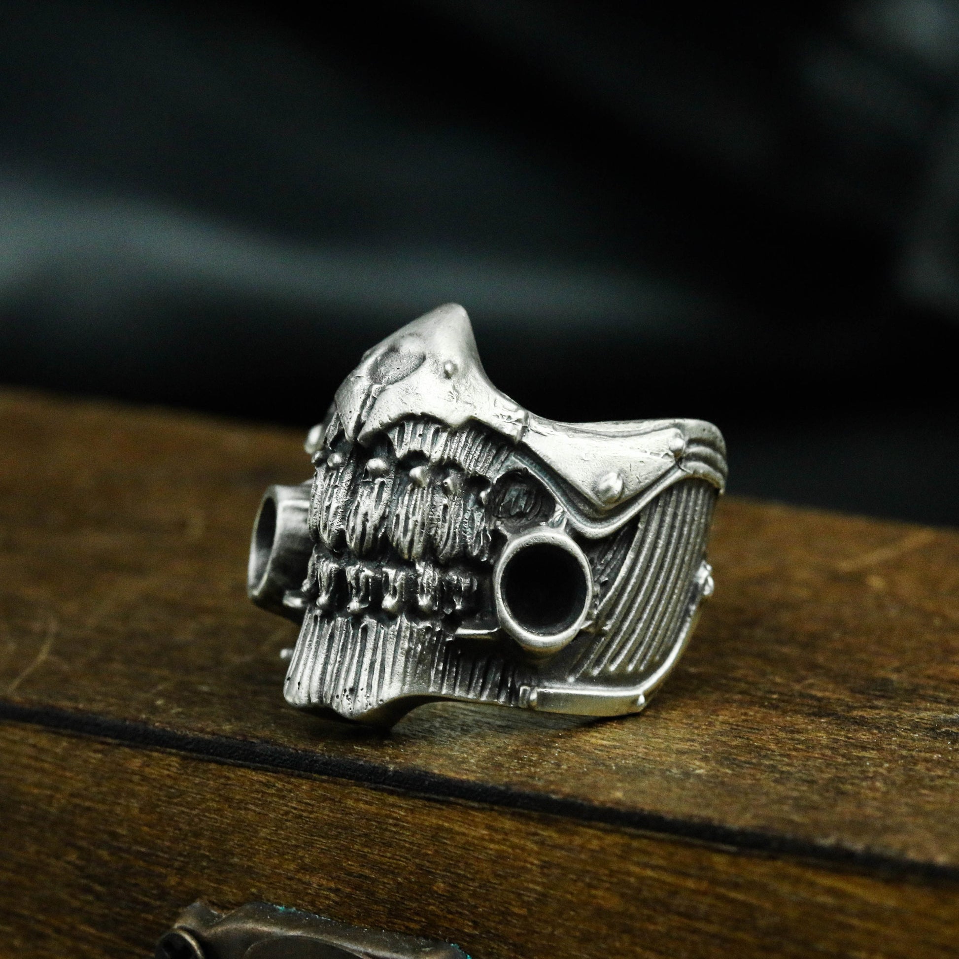 Immortal old Joe 925 silver ring, crazy max boss ring, solid sterling silver brass mask ring-craftsman made - SATANHORN