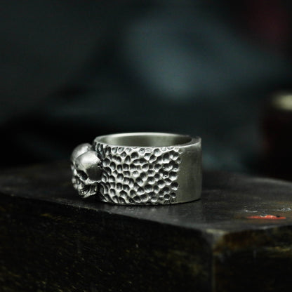 Three Skulls 925 Silver/Brass Ring, Skeleton Brothers Ring, Gothic Dark Ring-Craftsman made - SATANHORN