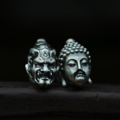 Sterling silver buddha devil earrings,Buddhist earrings, Buddhist jewelry, faith jewelry