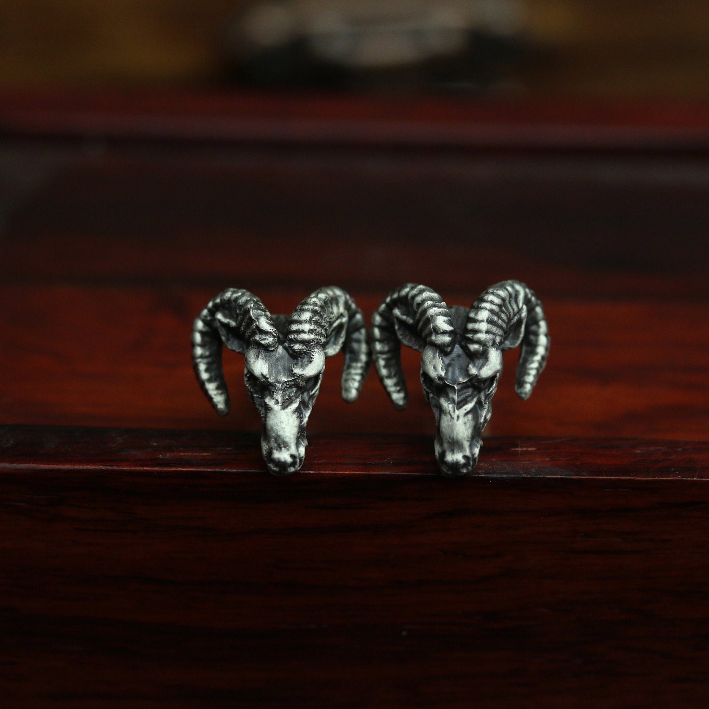 Devil sheep skull earrings jewelry