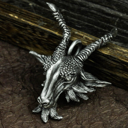 Sheep Necklace Pendant 925 Silver, Pan Sheep Satan Devil Sheep Head Necklace, Goat Necklace, Antelope Pendant, Animal Pendant-Craftsmen made