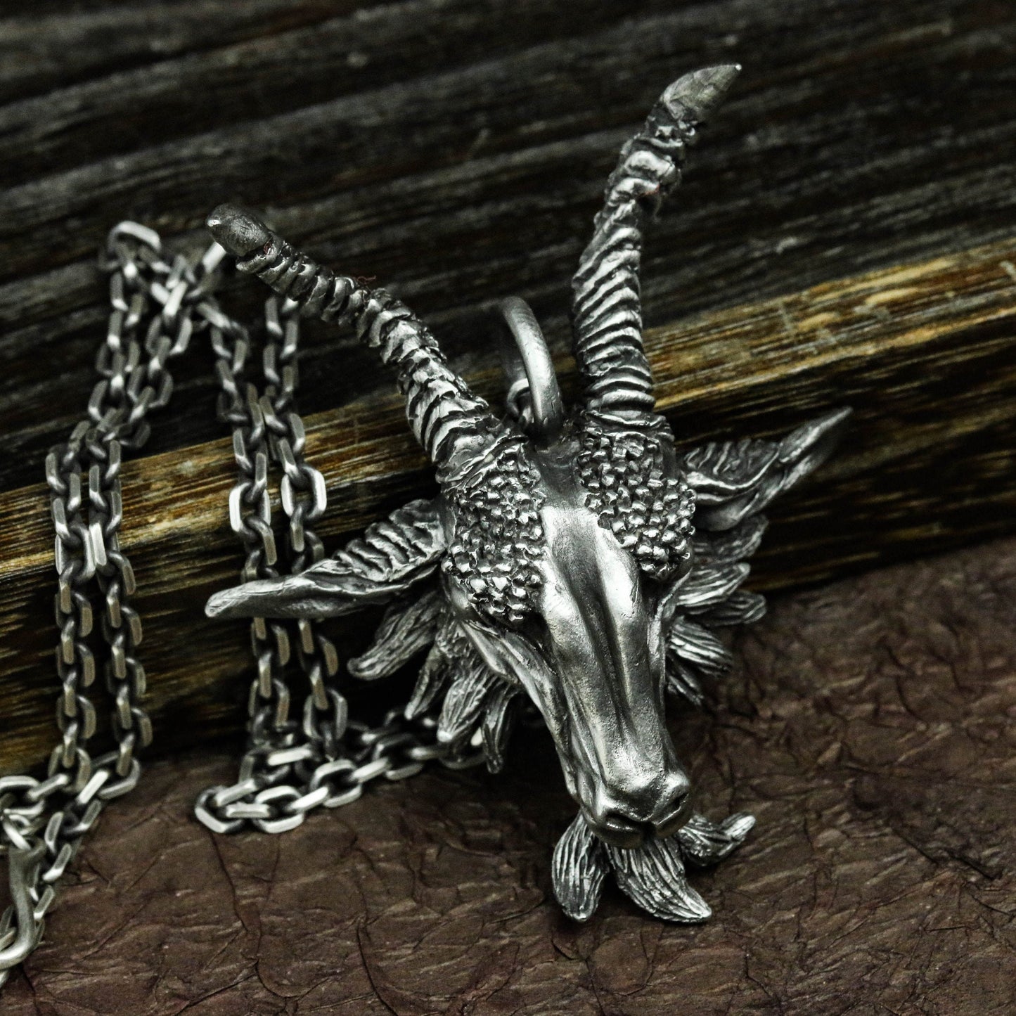 Sheep Necklace Pendant 925 Silver, Pan Sheep Satan Devil Sheep Head Necklace, Goat Necklace, Antelope Pendant, Animal Pendant-Craftsmen made