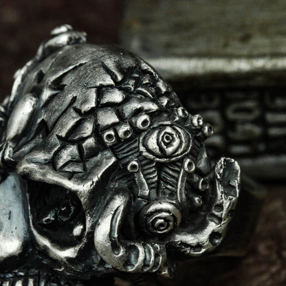 Lucky Skull 925 Silver Ring, Stallone's Expendables Ring, Sterling Silver Gothic Retro Cyberpunk-Crafted by Craftsman - SATANHORN