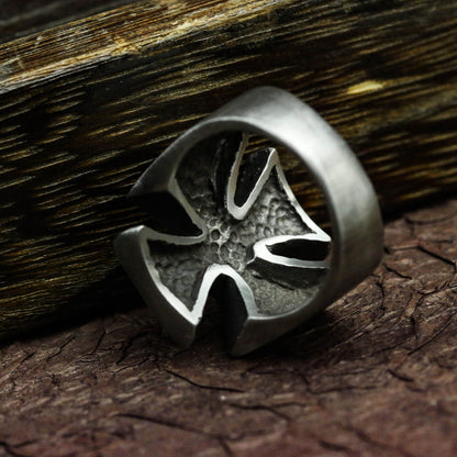 Cross 925 Silver Ring, Windmill cross ring, Christ symbol silver jewelry personalized gift-Craftsmen made - SATANHORN