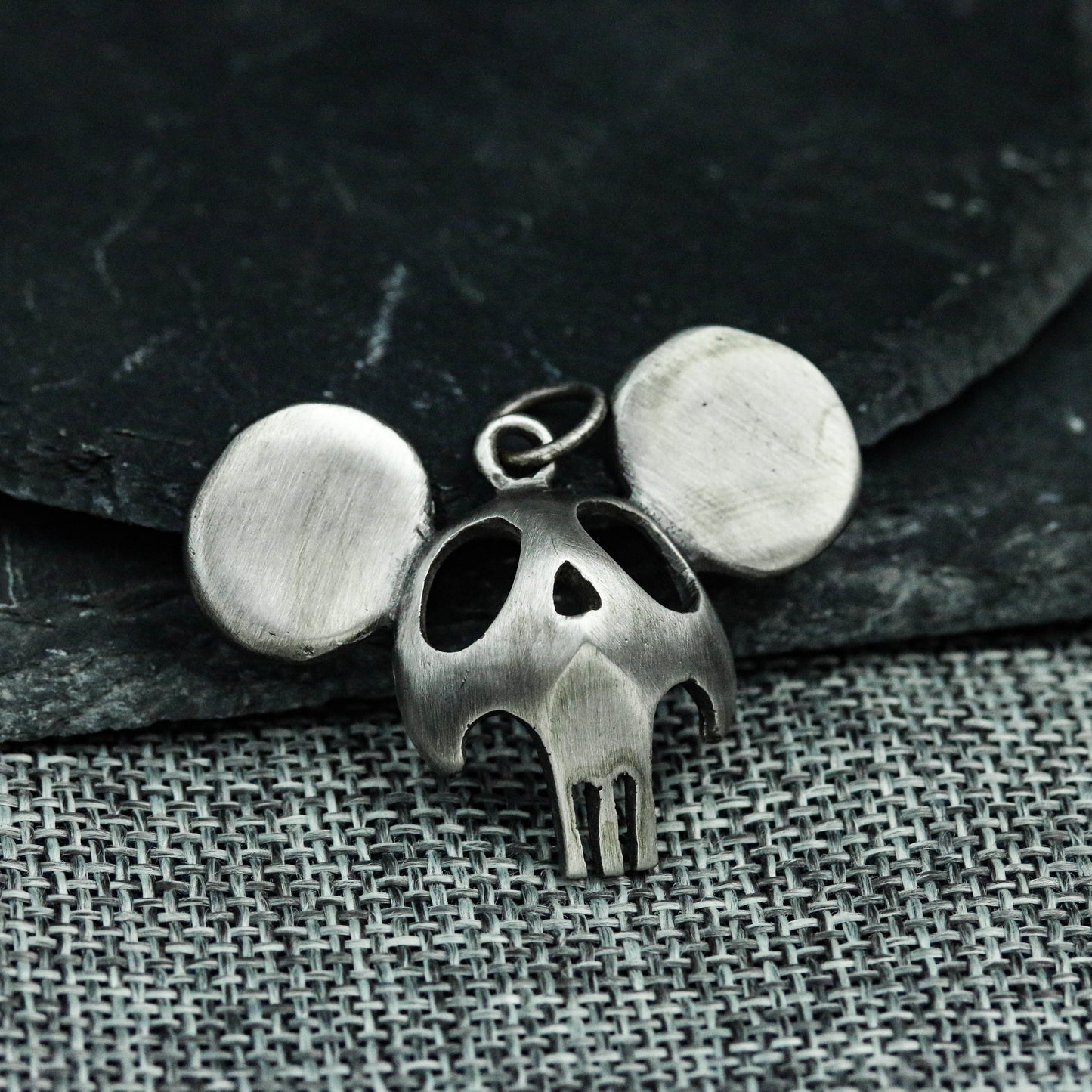 Mickey Skull 925 silver Pendant Necklace, Disney Mouse Silver Jewelry, Personalized Creative Handmade Gift-Craftsmen made