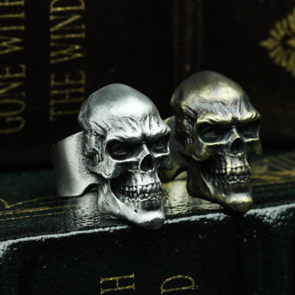 Patriotic Skull Signet Ring - Artisan-Crafted 925 Silver Heritage Collection - SATANHORN