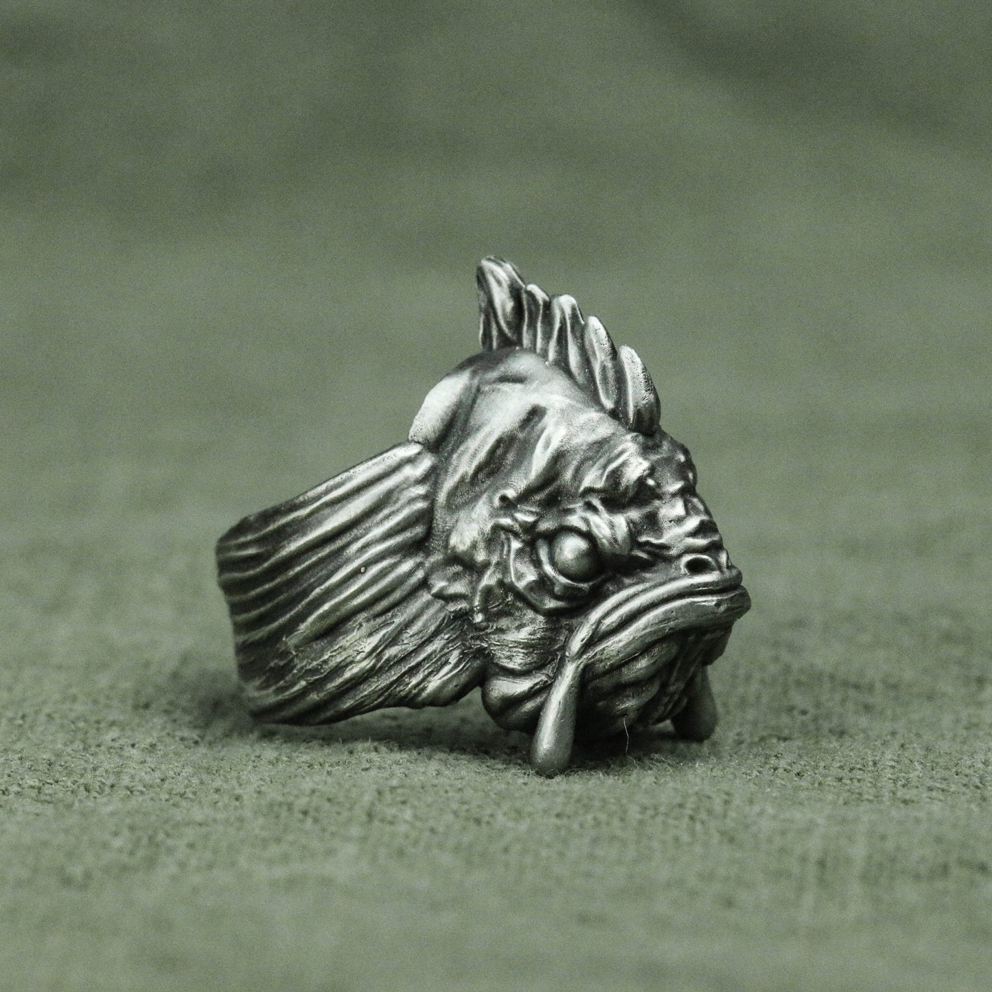 Fish head monster 925 silver ring, personality ring, sterling silver ring, monster fish ring, biochemical ring, fairy ring, witch ring