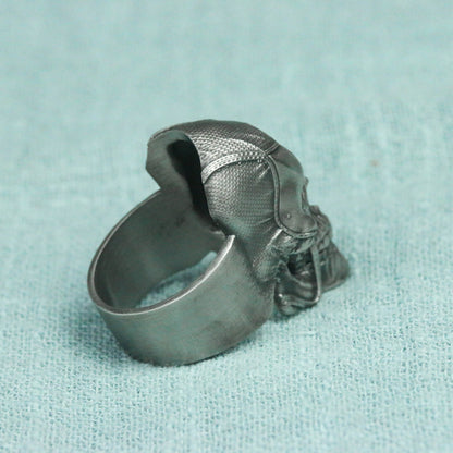 Dual-Blade Skull Ring - Unisex 925 Silver Artisan Jewelry for Everyday Edge - SATANHORN