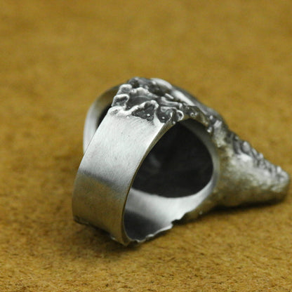 Symbiosis Skull Ring - Handcrafted 925 Silver Statement Jewelry for Men - SATANHORN