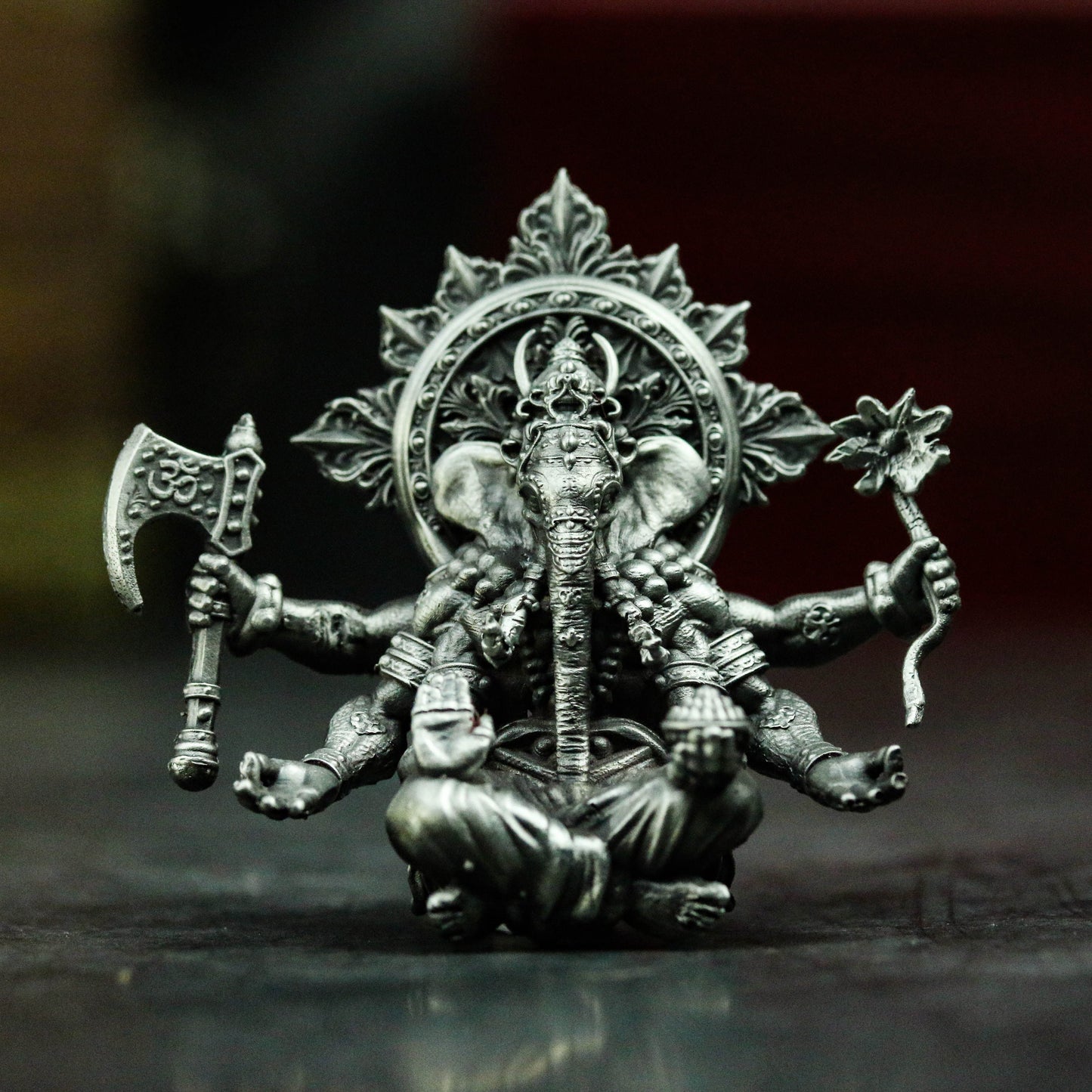 Elephant God Indian Buddhist God Statue 925 Silver Pendant Necklace, Buddha Statue, Statue Jewelry, Elephant Necklace, Men's Accessories