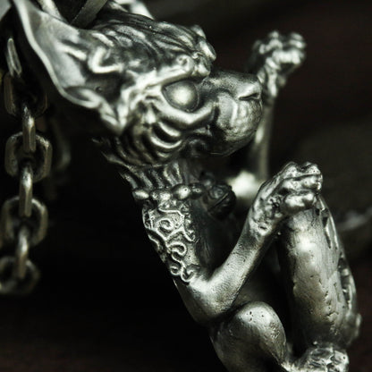 Lucky Cat Hairless Cat 925 Silver Pendant Necklace, Lucky Necklace Cat, Lucky Accessories, Pet Cat Pendant, Men's Accessories