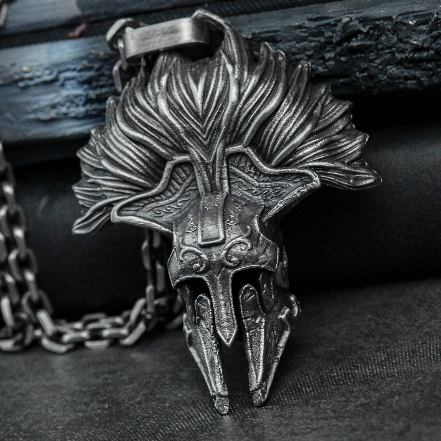 925 Sterling Silver Spartan Helmet Pendant Necklace, Warrior Helmet Necklace, Warrior Pendant, Men's Necklace - Handmade