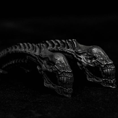 Alien Skull Pendant, 925 silver pendant, Alien bone pendant, Gothic style pendant, Alien Bone Skull Pendant.