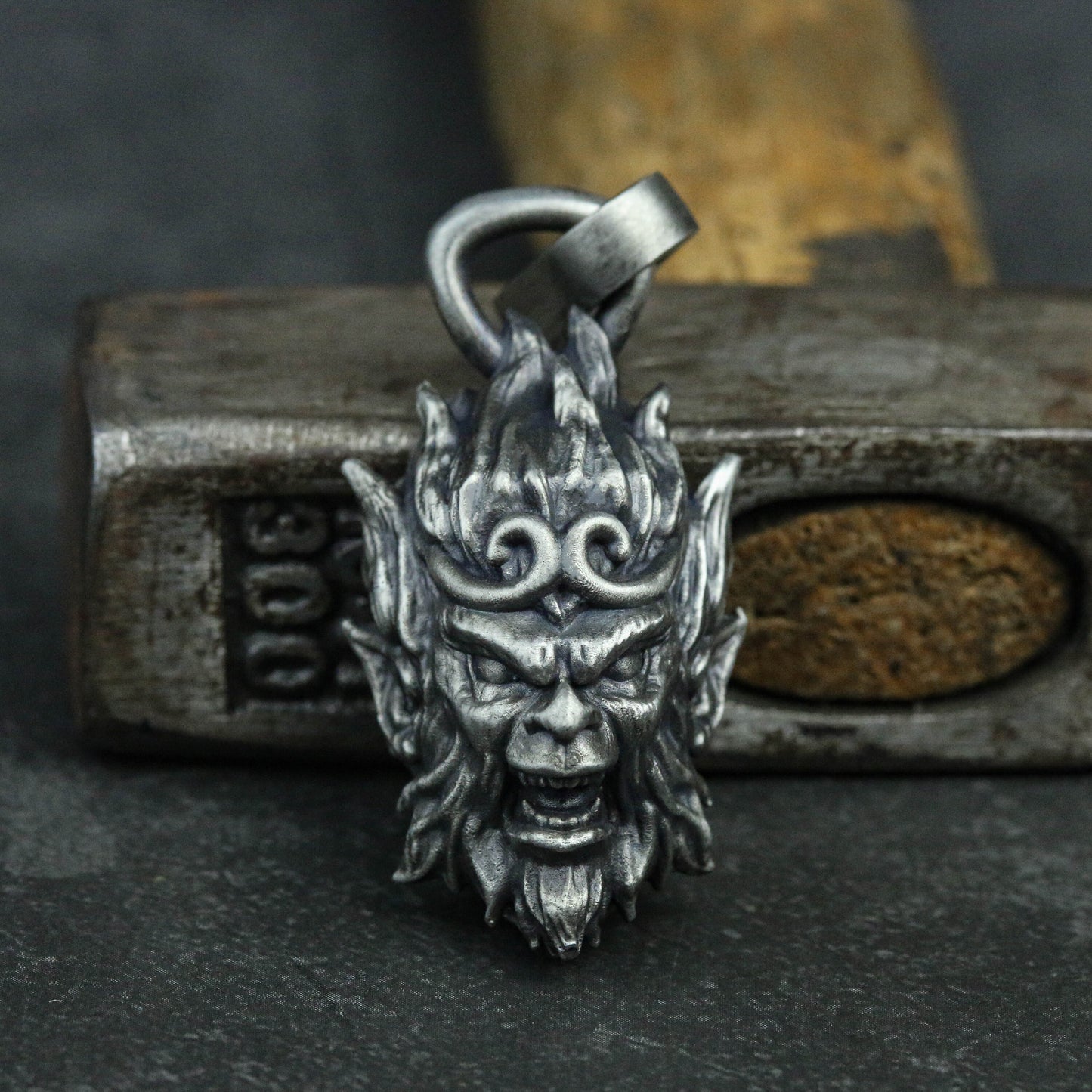 925 Sterling Silver Monkey King Necklace Pendant, Journey to the West Pendant, Black Myth: Wukong, Monkey Pendant - Handmade