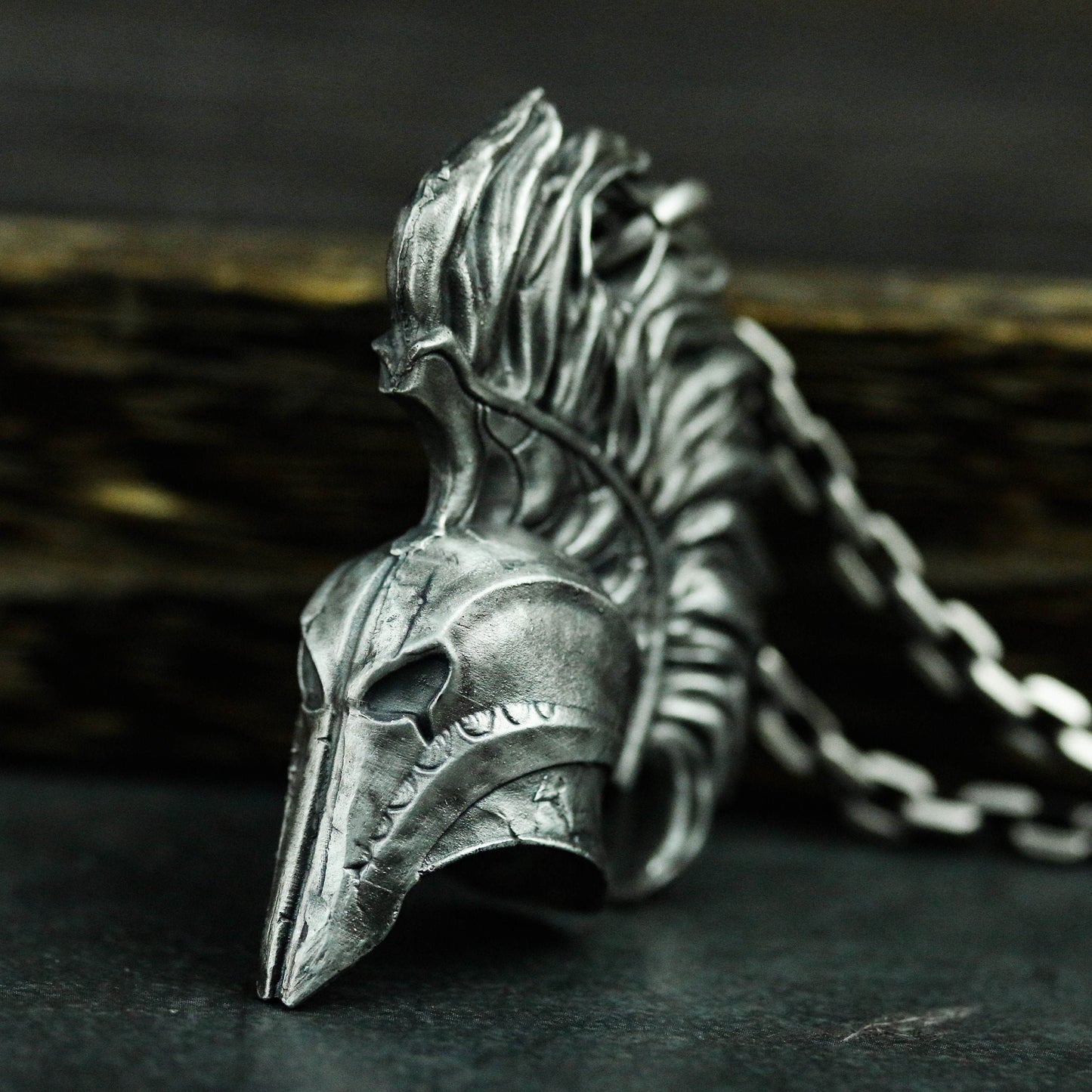 Spartan Warrior Helmet 925 Silver Pendant Necklace, Greek War Pendant, Warrior Necklace, Men's Accessories, Spartan Silver