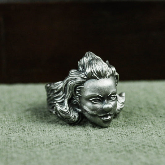 Diamond-Studded Rebellion Ring - Dual-Tone 925 Silver Femme Fatale Jewelry - SATANHORN
