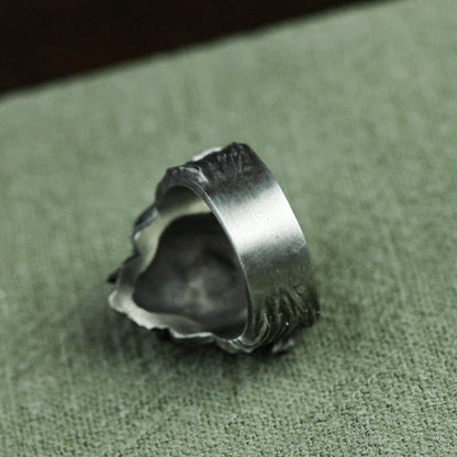 Diamond-Studded Rebellion Ring - Dual-Tone 925 Silver Femme Fatale Jewelry - SATANHORN