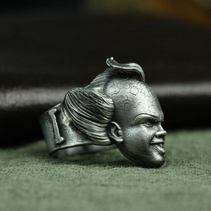 Carnival Horror Face Ring - Gothic Clown 925 Silver Collector Ring - SATANHORN