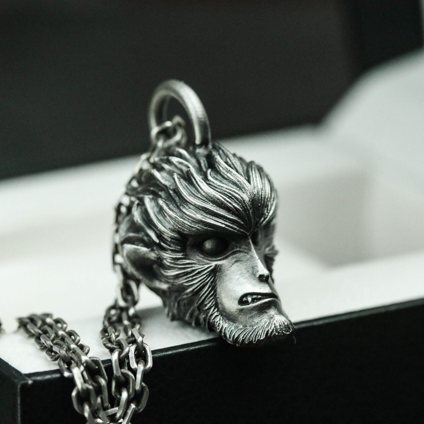 Monkey King 925 Silver Pendant, Sun WuKong, Journey to the West, Mythology and Legend,brass personality jewelry-Craftsmen made