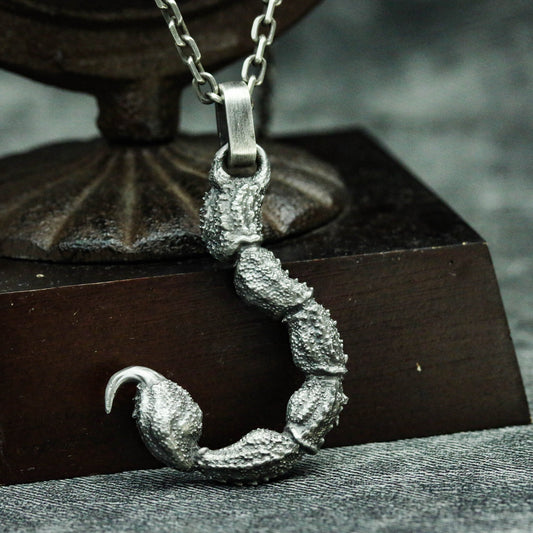 Scorpion Tail 925 Silver Pendant Necklace, Deadly Scorpion Necklace, Horror Necklace, Animal Necklace, Men's Accessories-Craftsmen made