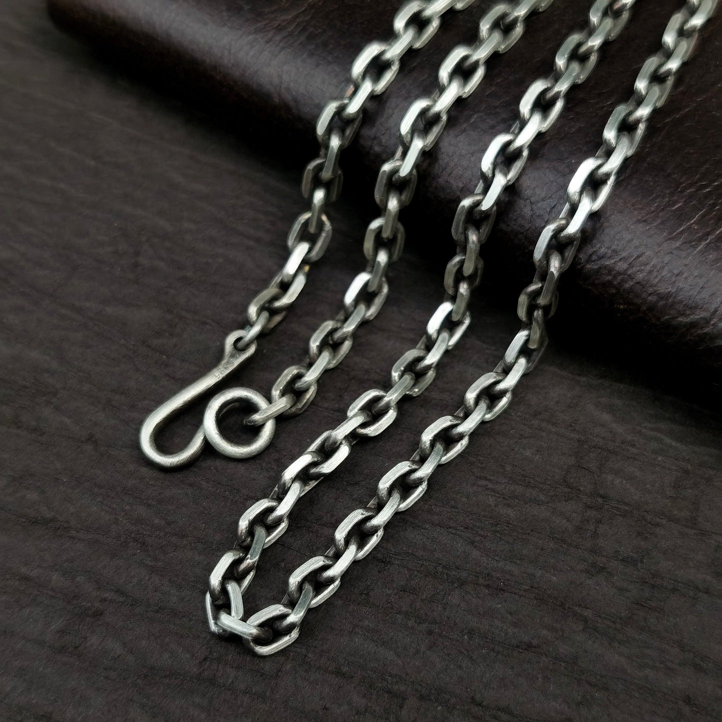 925 Sterling silver handmade necklace, all-match chain and hook design-a personalized surprise gift-Craftsmen made