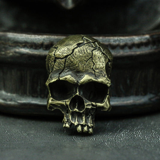 Broken Skull Pendant War Damaged Skull Pendant Half-faced Skull Pendant Brass Craftsman Making Jewelry