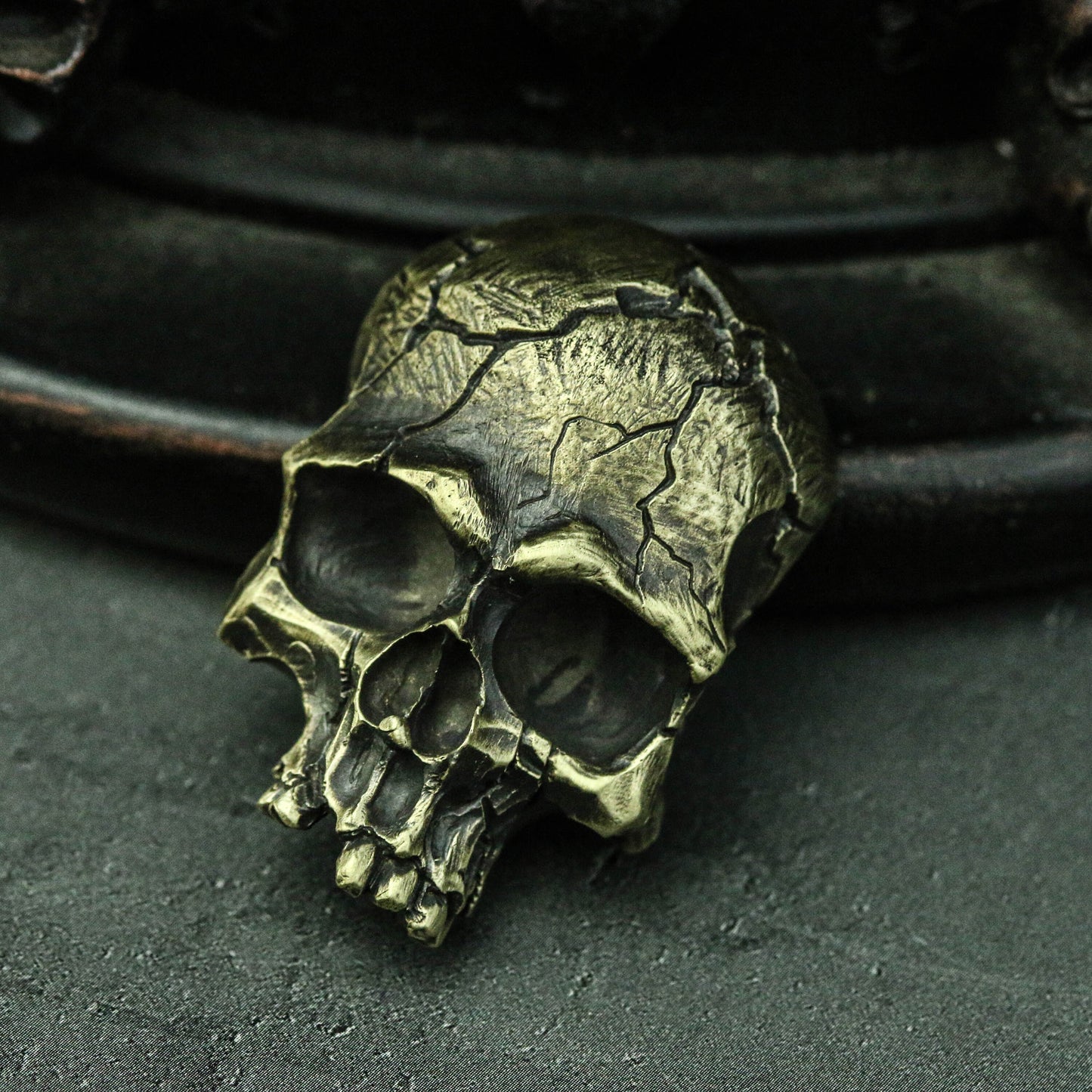 Broken Skull Pendant War Damaged Skull Pendant Half-faced Skull Pendant Brass Craftsman Making Jewelry