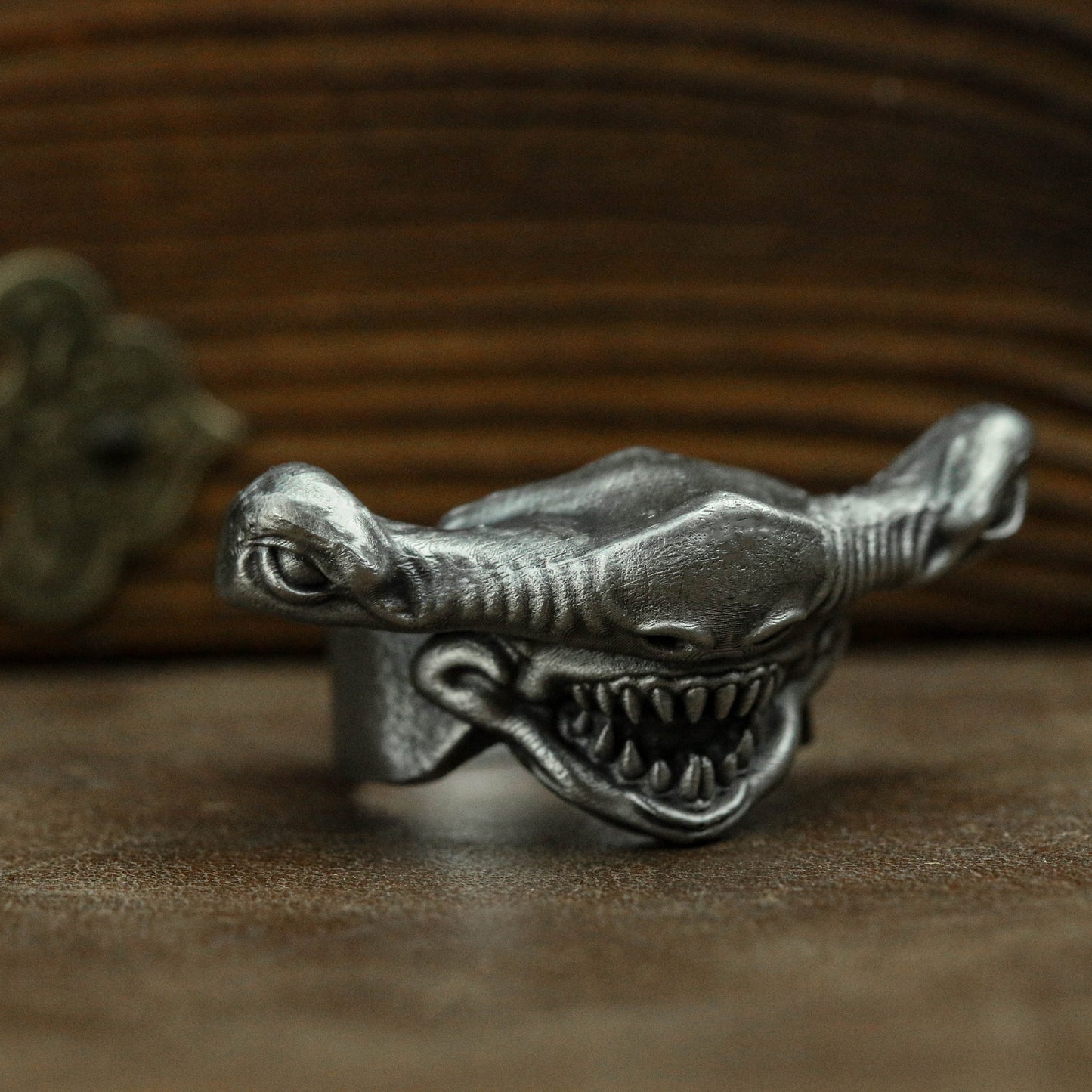 Hammerhead Shark 925 Silver Ring, Shark Ring, Animal Ring, Men's Jewelry-Craftsman made