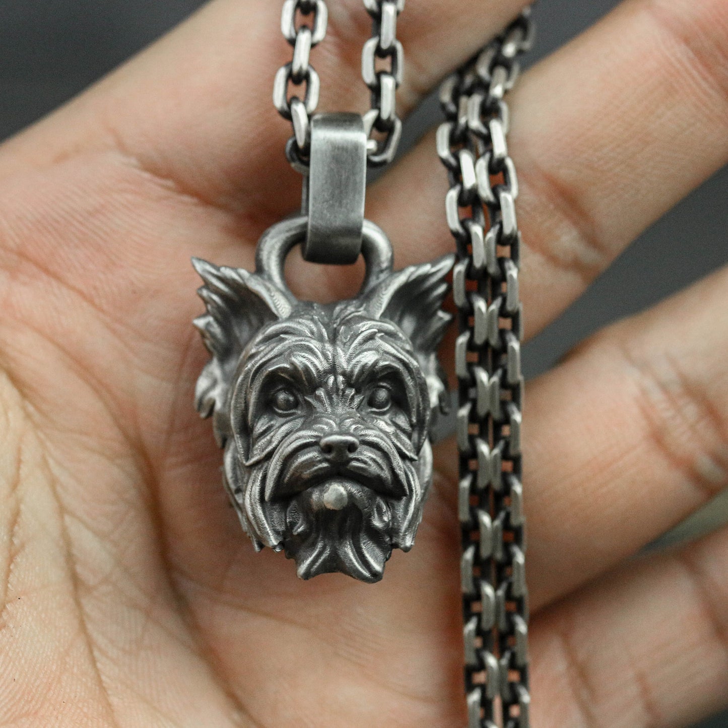 925 Sterling Silver Schnauzer Dog Pendant, Schnauzer Dog Necklace, Animal Pendants, Personalized Gifts, Men's Necklaces - Craftsman Made