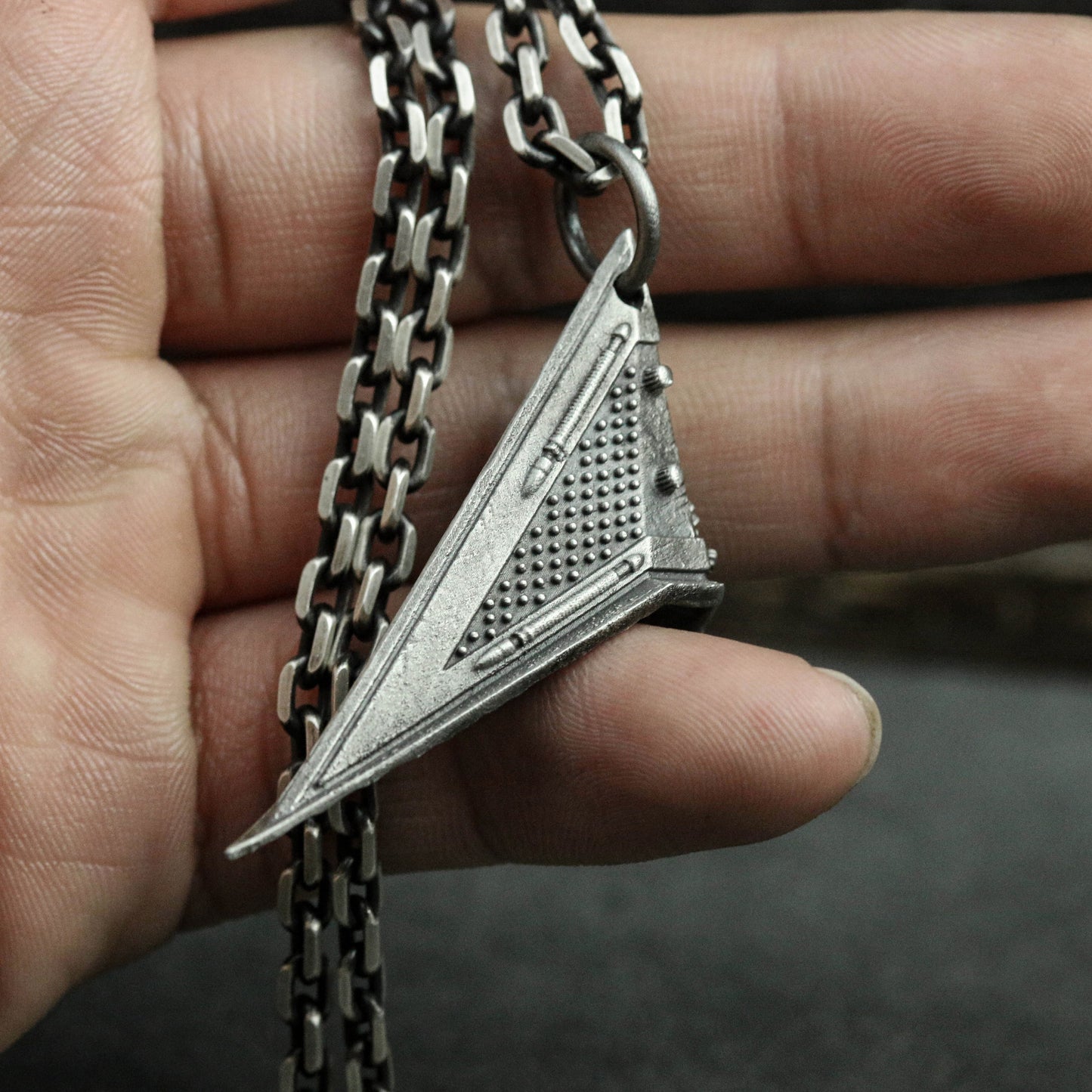 Silent Hill Triangle Head Sterling Silver Pendant, Pyramid Head Pendant, Pyramid Head Sterling Silver Necklace, necklace for Men - Handmade